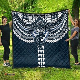 Personalized Carlton Blues Quilt Polynesian Tribal Pattern Heritage Football TS04