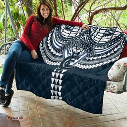 Personalized Carlton Blues Quilt Polynesian Tribal Pattern Heritage Football TS04