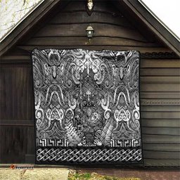 New Zealand Taiaha Maori Quilt Kiwikiwi Minimalist Silver Fern Tukutuku Motif LT9