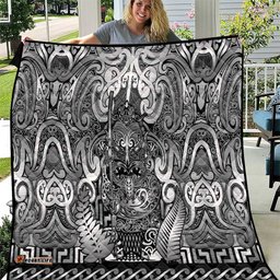 New Zealand Taiaha Maori Quilt Kiwikiwi Minimalist Silver Fern Tukutuku Motif LT9