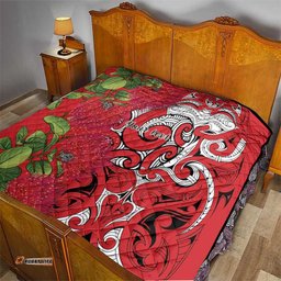 Personalised New Zealand Koru Pohutukawa Quilt Meri Kirihimete Aroha for Christmas LT9