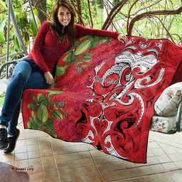 Personalised New Zealand Koru Pohutukawa Quilt Meri Kirihimete Aroha for Christmas LT9
