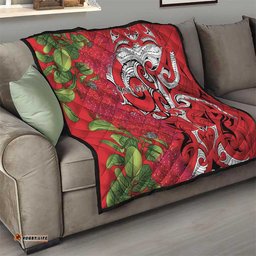 Personalised New Zealand Koru Pohutukawa Quilt Meri Kirihimete Aroha for Christmas LT9