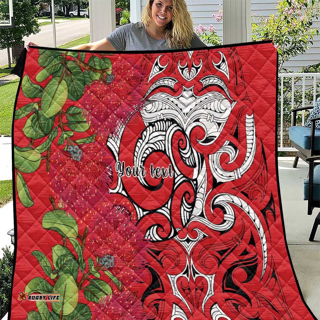 Personalised New Zealand Koru Pohutukawa Quilt Meri Kirihimete Aroha for Christmas LT9