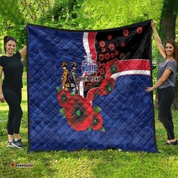 North Kangaroos ANZAC Personalised Quilt Lest We Forget Poppy Camo LT9
