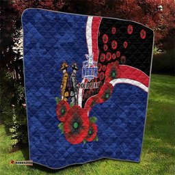 North Kangaroos ANZAC Personalised Quilt Lest We Forget Poppy Camo LT9