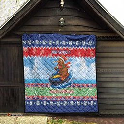 New Zealand Christmas Quilt Funny Jet Ride Kiwi Xmas LT05