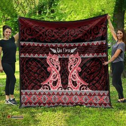 Kia Ora New Zealand Quilt Maori Language Week Whero Taniko Motif LT14