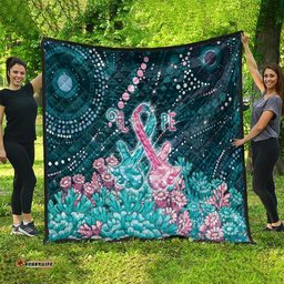 Hereditary Cancer Awareness Quilt Hope Ribbon With Aussie Teal Duncan Coral DT05