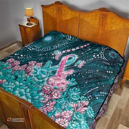 Hereditary Cancer Awareness Quilt Hope Ribbon With Aussie Teal Duncan Coral DT05