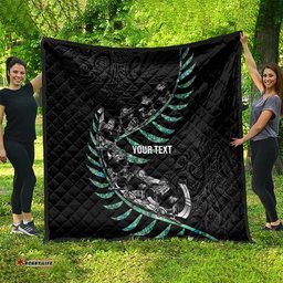 Custom New Zealand Silver Fern Rugby Quilt Aotearoa Kiwi Maori Pattern LT14