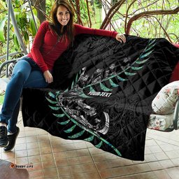 Custom New Zealand Silver Fern Rugby Quilt Aotearoa Kiwi Maori Pattern LT14