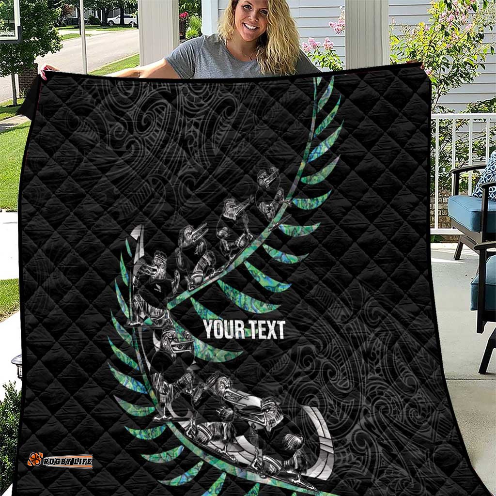 Custom New Zealand Silver Fern Rugby Quilt Aotearoa Kiwi Maori Pattern LT14