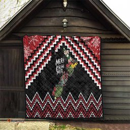 New Zealand Christmas Taniko Poutama Quilt Flora Map with Birds LT7