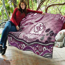 Manly Warringah Sea Eagles Rugby Quilt Australian Aboriginal Dot Painting Style TS04