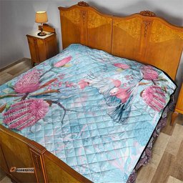 Galah Birds Australia Baby Blue & Pink Quilt LT7
