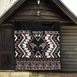 Personalised Taniko Motifs Aotearoa Quilt Waitangi Kowhaiwhai Kiwi - Mocha LT7