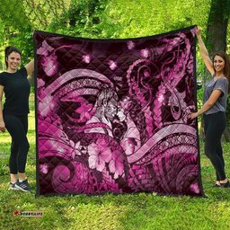 Maori Romantic Valentine Quilt The Hongi Kiss Pink Galaxy DT05