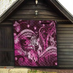 Maori Romantic Valentine Quilt The Hongi Kiss Pink Galaxy DT05