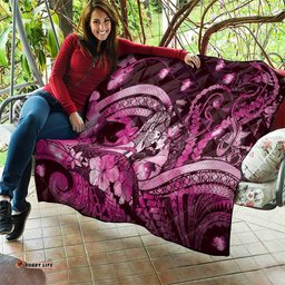 Maori Romantic Valentine Quilt The Hongi Kiss Pink Galaxy DT05