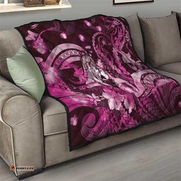 Maori Romantic Valentine Quilt The Hongi Kiss Pink Galaxy DT05