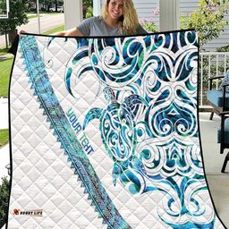 Kahui Whetu Paua shell Kowhaiwhai Taniko Personalised Quilt Turtle Tattoo Maori Tribal Style LT9