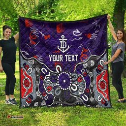 Personalized Fremantle Dockers Quilt Aboriginal Dot Painting Graffiti Style TS04