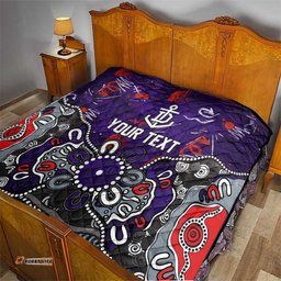 Personalized Fremantle Dockers Quilt Aboriginal Dot Painting Graffiti Style TS04