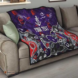 Personalized Fremantle Dockers Quilt Aboriginal Dot Painting Graffiti Style TS04
