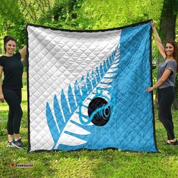 New Zealand Lawn Bowls Prostate Cancer Custom Quilt Aotearoa Maori Silver Fern Blue Ribbon LT14