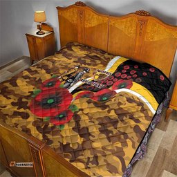 Hawthorn Hawks ANZAC Personalised Quilt Lest We Forget Poppy Camo LT9