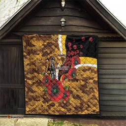 Hawthorn Hawks ANZAC Personalised Quilt Lest We Forget Poppy Camo LT9