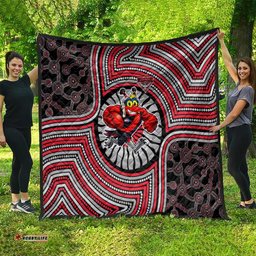 Essendon Football Club Quilt Indigenous Monochrome Dot Art Mascot Style TS04