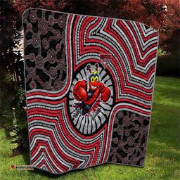 Essendon Football Club Quilt Indigenous Monochrome Dot Art Mascot Style TS04