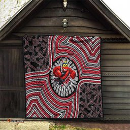 Essendon Football Club Quilt Indigenous Monochrome Dot Art Mascot Style TS04