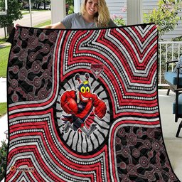 Essendon Football Club Quilt Indigenous Monochrome Dot Art Mascot Style TS04