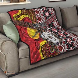 Personalised Aotearoa and Australia Together Quilt Koru and Kangaroo - Taniko with Aboriginal Motif LT03