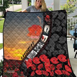 Personalised Remembering ANZAC Lest We Forget Quilt Vintage Film Frame Memorial Red Poppy LT9