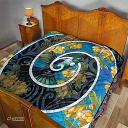 New Zealand Tui Bird Quilt Maori Koru With Kowhai Flowers LT05