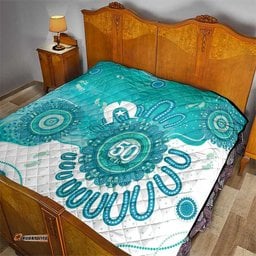 NAIDOC Week 2026 Quilt 50 Years Deadly Dhari Cyan Aboriginal Art LT14