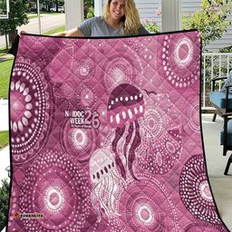 NAIDOC Deadly 50 Years Quilt Jellyfish Aboriginal Culture Inspired Pink LT9
