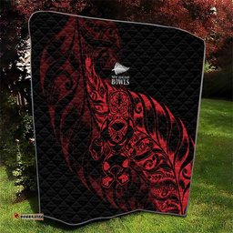 New Zealand Lawn Bowls Quilt Red Maori Warrior Tribal Silver Fern LT9