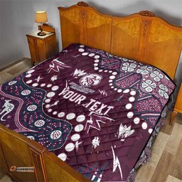 Personalized Manly Warringah Sea Eagles Quilt Aboriginal Pattern with Graffiti Style Design TS04