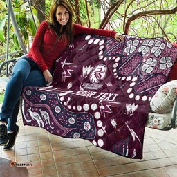 Personalized Manly Warringah Sea Eagles Quilt Aboriginal Pattern with Graffiti Style Design TS04