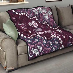 Personalized Manly Warringah Sea Eagles Quilt Aboriginal Pattern with Graffiti Style Design TS04