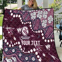 Personalized Manly Warringah Sea Eagles Quilt Aboriginal Pattern with Graffiti Style Design TS04