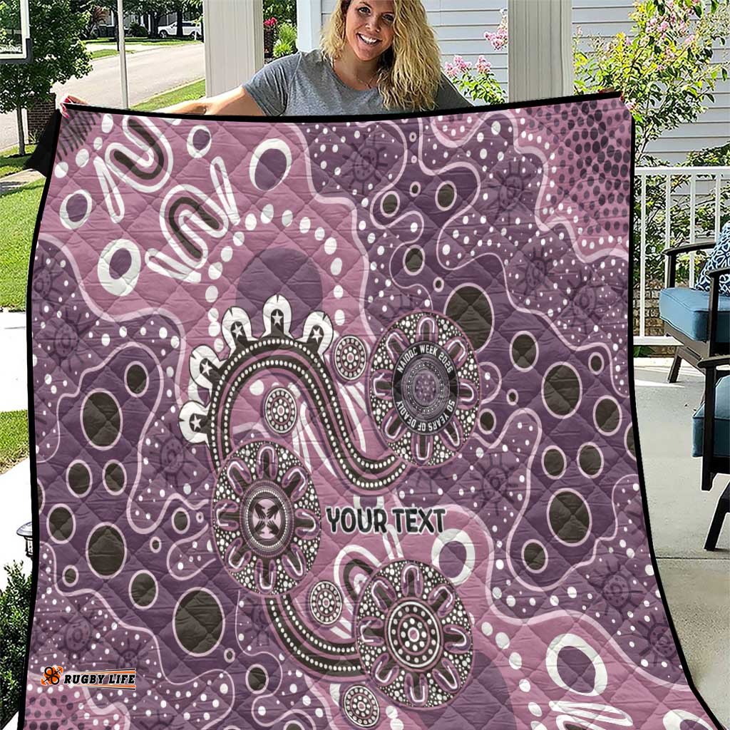 Personalised NAIDOC Week 50 Years Deadly Always Quilt Pink Aboriginal Artwork Dot Painting LT9