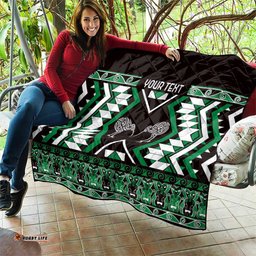 Personalised Taniko Motifs Aotearoa Quilt Waitangi Kowhaiwhai Kiwi - Green LT7