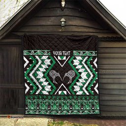 Personalised Taniko Motifs Aotearoa Quilt Waitangi Kowhaiwhai Kiwi - Green LT7