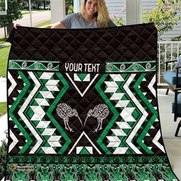 Personalised Taniko Motifs Aotearoa Quilt Waitangi Kowhaiwhai Kiwi - Green LT7